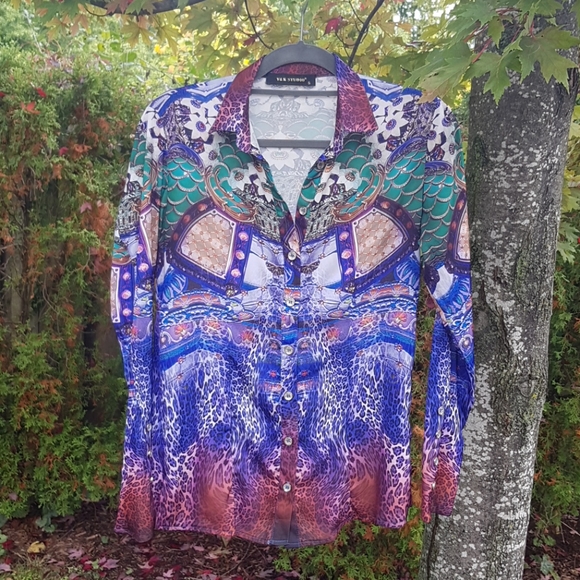 Like New Vibrant Multicolour Print Blouse - Picture 4 of 9